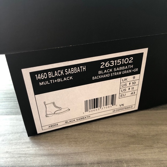 Dr. Martens Black Sabbath Combat Boots NIB - Picture 9 of 9